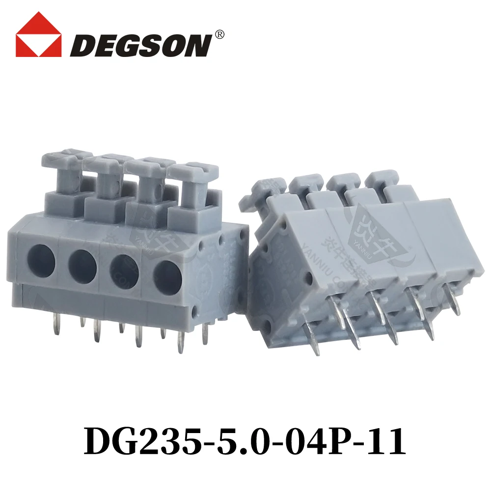 10Pcs DEGSON DG235-5.0-02P-14-00ZH Spring Type PCB Terminal Blocks KFDG235 2P-12P UL94V-0 Phoenix  Contact 17.5A 320V