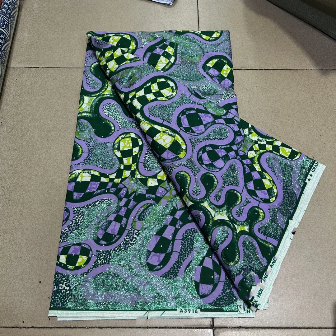 

2025 нигерийская африканская ткань с принтом камня и воска, высокое качество для лоскутного шитья, новый стиль, ткань для одежды, домашний декор T9