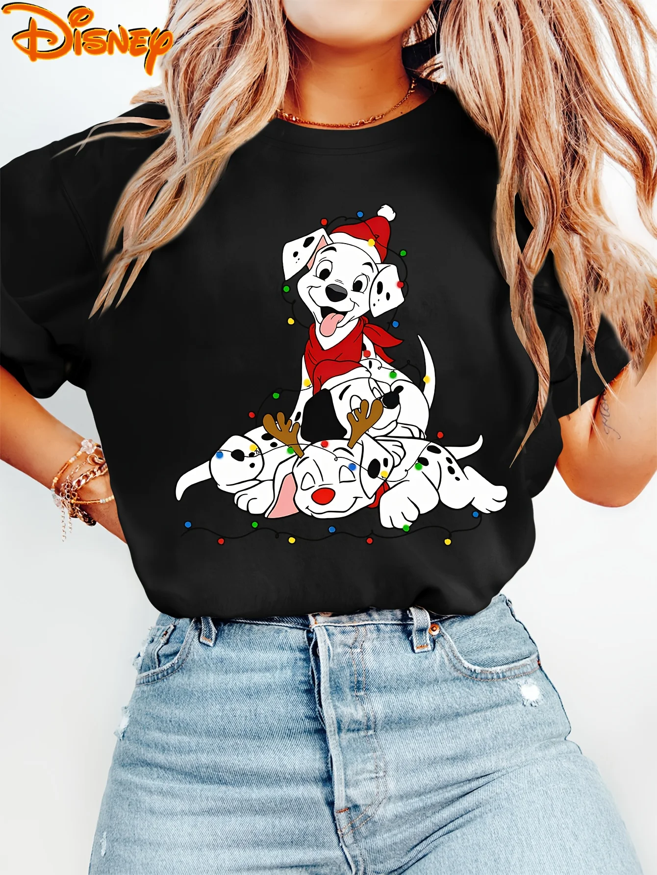 Disney 101 filhotes dálmatas & cruella de vil t camisa vintage feminino masculino algodão camisetas manga curta o-pescoço casual oversized topos