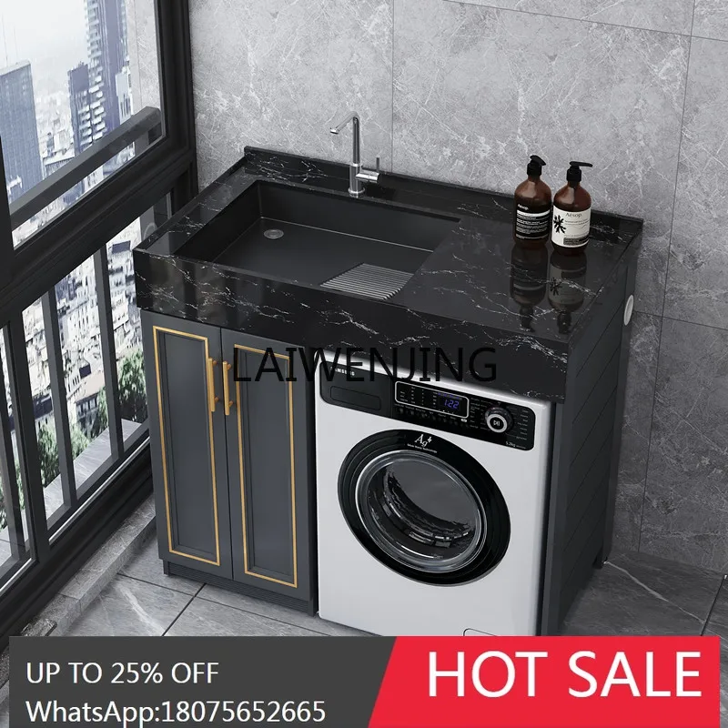 

HLZ washing machine integrated cabinet machine upper basin combined wash basin balcony cabinet rock slab countertop