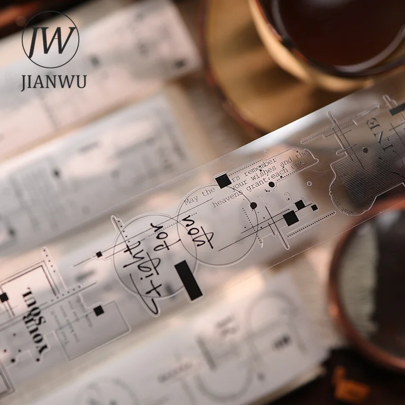 JIANWU 45mm*300cm Vintage Line Border Landscape Material Collage Scrapbooking PET Tape Creative DIY Journal Stationery