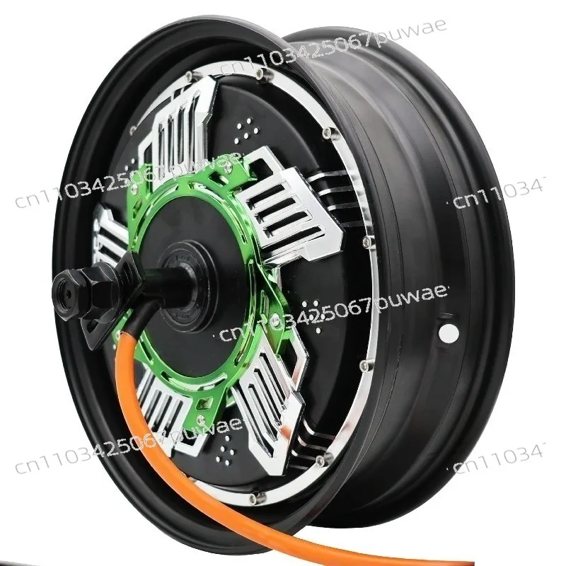 

Бесщеточный мотор-колесо постоянного тока 72В 12 дюймов 30H 1500Вт, зеленый мотор для электросамоката