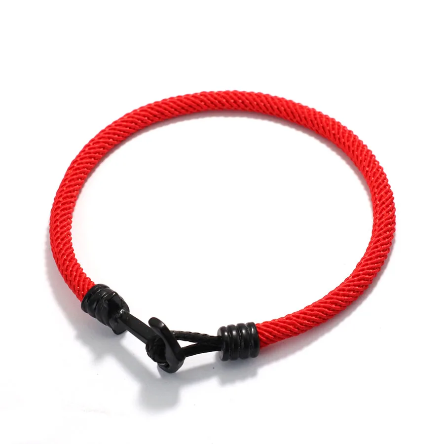 Unique Anchor Bracelet For Men Grade A 4mm Rope Nautical Wrap Braslet Luck Red Thread Outdoor Cool Biker Hand Accessories Joias