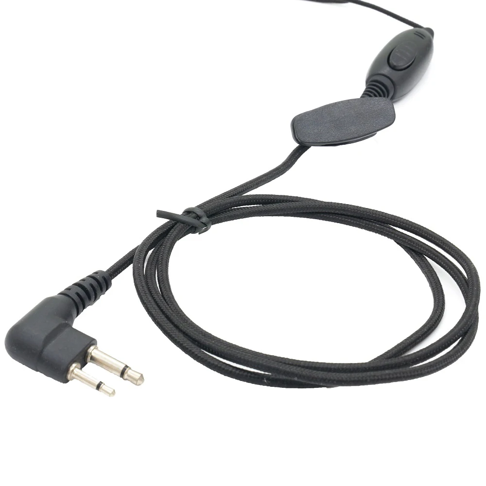2-Pin G-Shaped Earhook Headset for Motorola CP200/GP300/Spirit Series, Noise Reduction PTT Mic, Covert Security Design