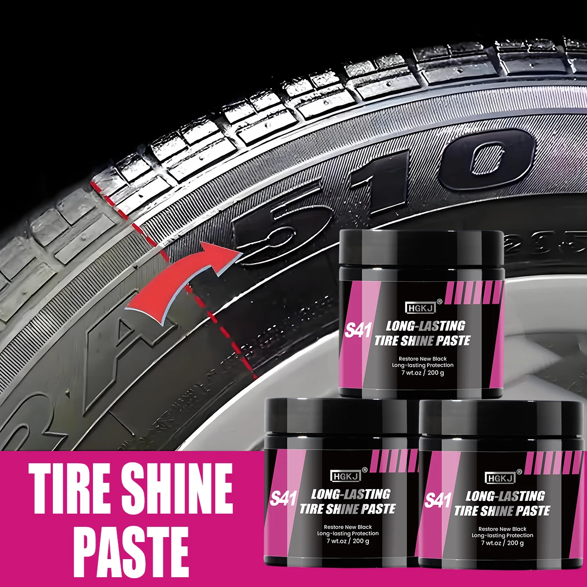 Tire Shine Paste Restore New Black Long-lasting Protection Auto Rubber Parts Shiny Paste And Tire Brightener Protector