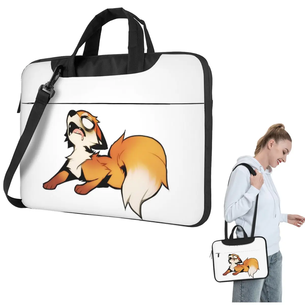 

EXHAUSTED! Crossbody Laptop Bag Case Computer Bag Resistant Protective Notebook Pouch for Macbook Pro