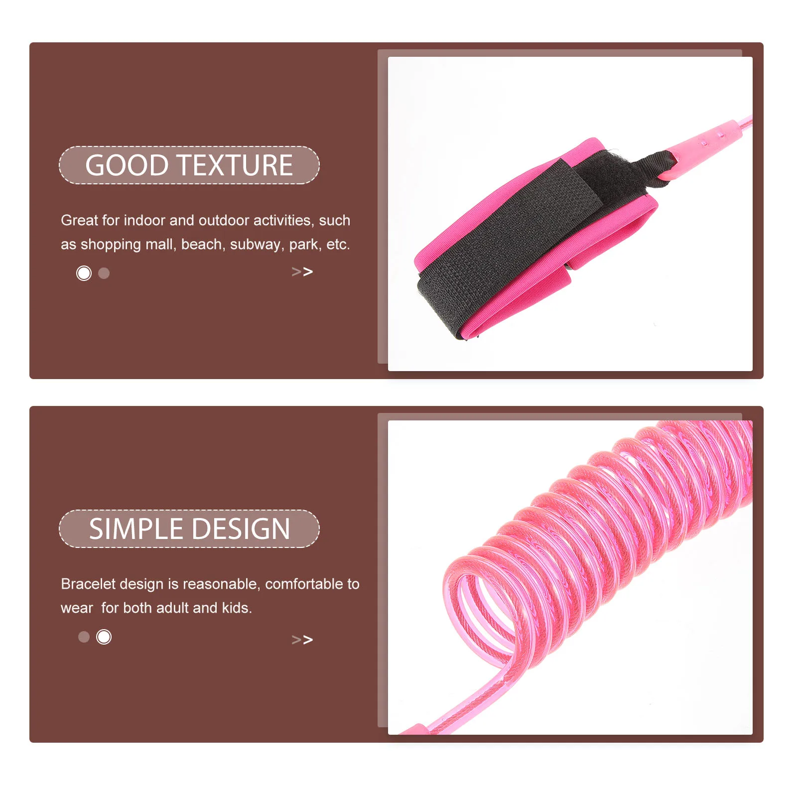 

Детская тяговая веревка 2,5 м, эластичное кольцо, анти-потерянный браслет, браслет, ремень для детей, безопасный поводок, розовый, прочный