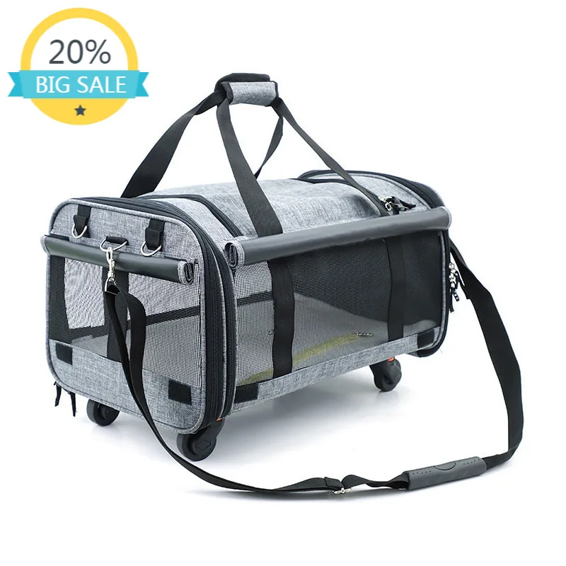 Multi‑Size Collapsible Wheeled Pet Carrier Bag For Dog Cat Travel Use