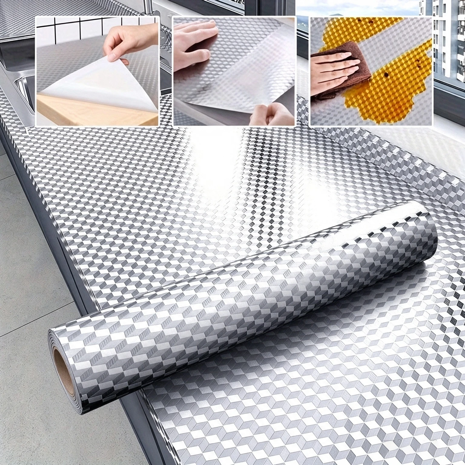 Kitchen Backsplash Stickers Waterproof Oil-Proof And Heat-Resistant Aluminum Foil Wall Sticker An Ideal Choice For Home Decor.