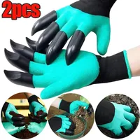 2pcs Gardening Digging Gloves Latex Waterproof Puncture-proof Horticultural Gloves with Claws Home Garden Planting Protects Tool