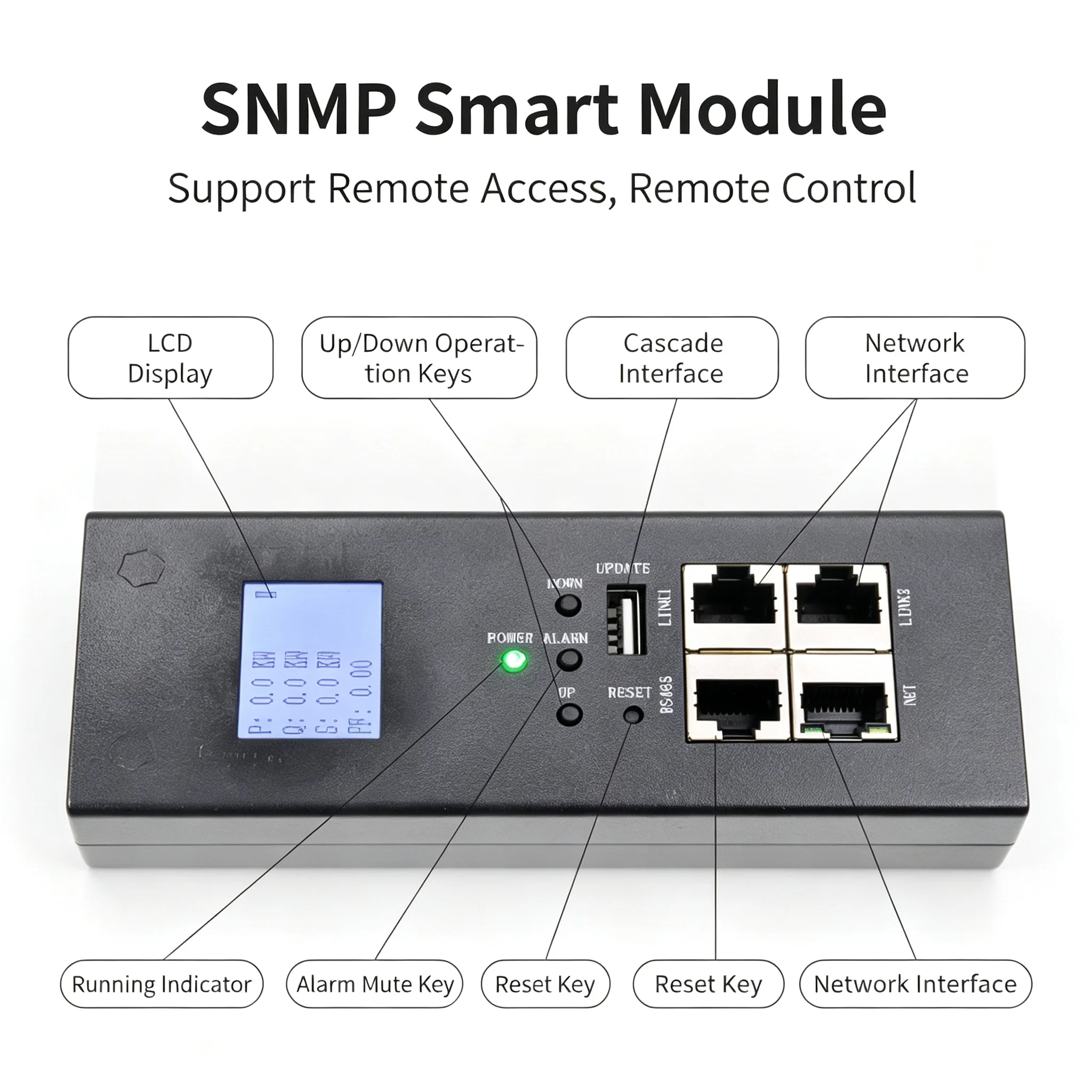 TOWE Smart Switched PDU with SNMP Remote Management 4 IEC C13 Ports Rack Mount Power Distribution Unit Energy Monitoring Server