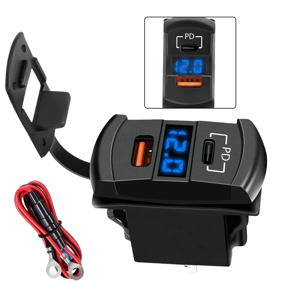 

Автомобильное зарядное устройство с двумя USB-портами, цифровым дисплеем и быстрой зарядкой для QC3.0 + PD Ready Автомобильное зарядное устройство с двумя USB-портами и цифровым дисплеем
