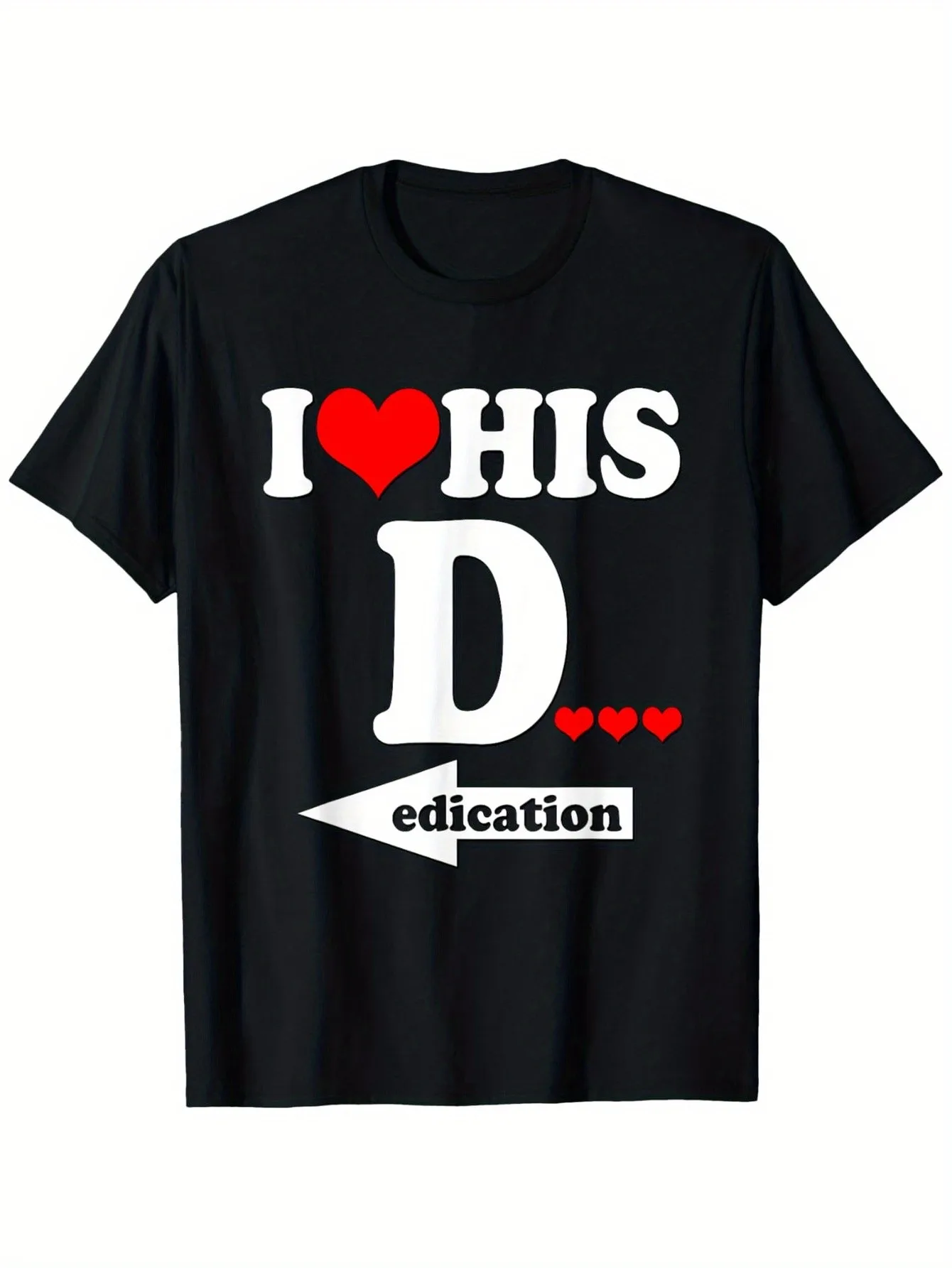T-shirt in cotone Love Expression I Love His Devotion Girocollo casual Tessuto lavorato a maglia per tutte le stagioni Modello di trasferimento di calore digitale 220Gsm Taglia Sxxxl Abbigliamento per San Valentino Design con testo audace Maglietta stampata durevole