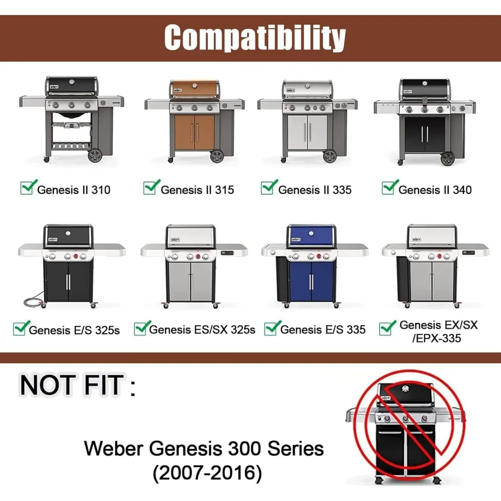 شبكات شواء مقاس 18.75 بوصة 9 مم لـ Weber Genesis II، أجزاء شواية لسلسلة Weber Genesis II LX 300، Genesis II E&S 310 315 320 325 340