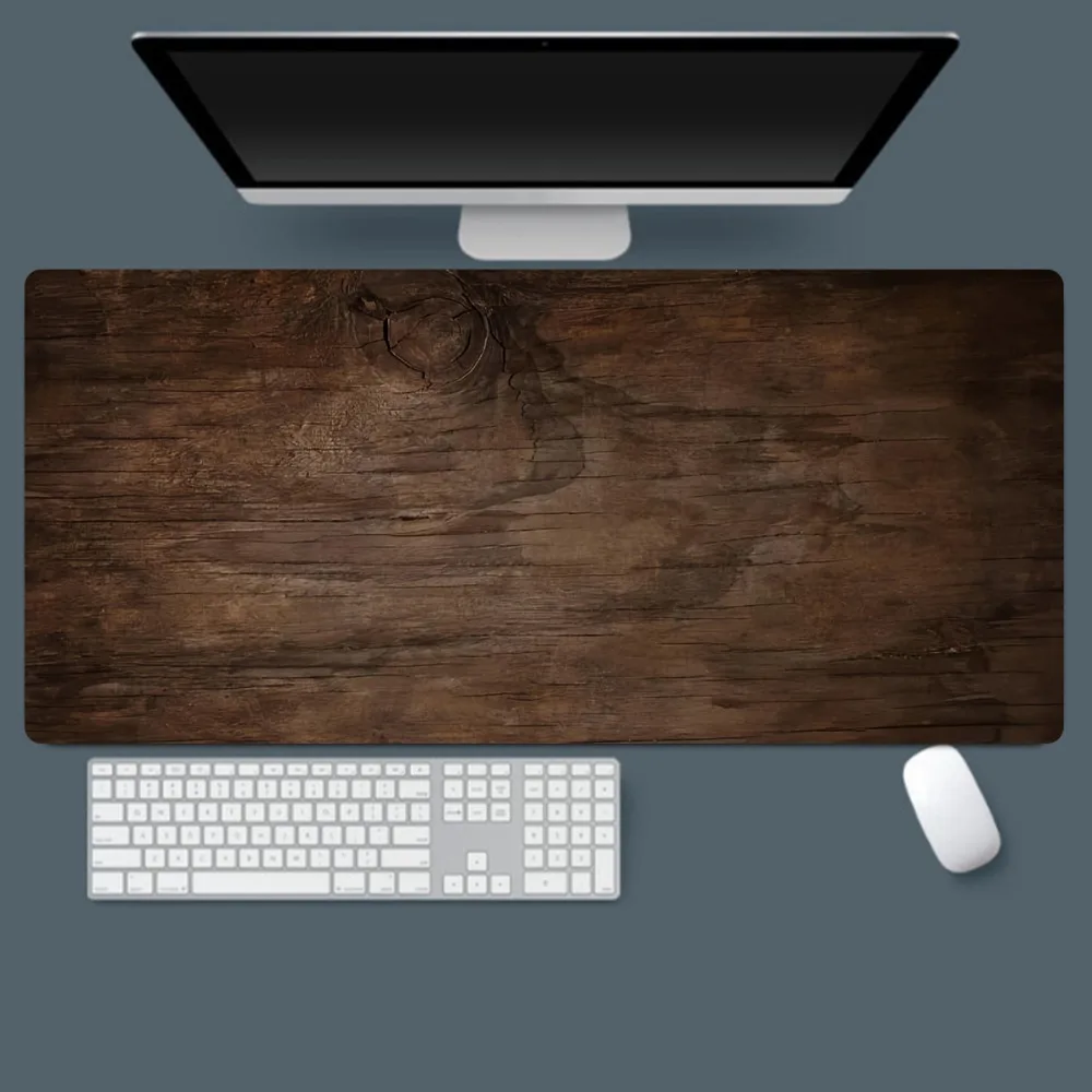 1pc Wood Grain Mouse Pad, Large Desk Mouse Pad for Computer, Square Laptop Mouse Pad, Non-Slip Office and Gaming Mouse Pad