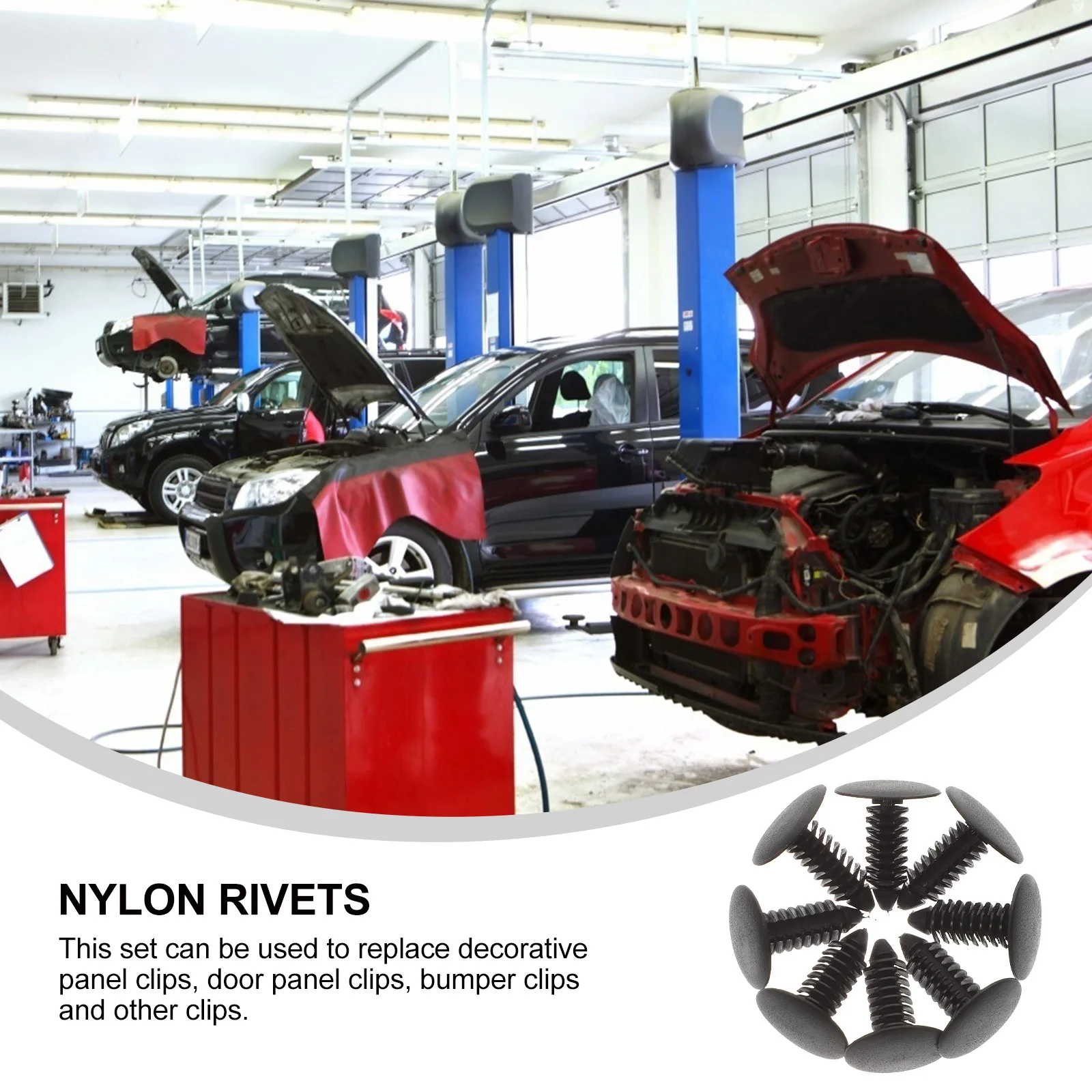 

100pcs Nylon Retainer Pins Automotive Fastening Durable Replacement Car Clips Universal Door Bumper Panel Rivets