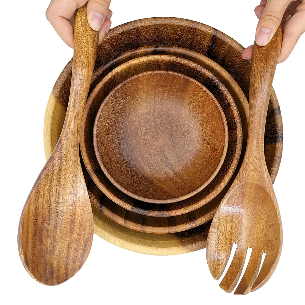 

Salads for Christmas,Large Salad Wooden Bowl with Spoon and Fork for Fruits, Acacia Wood Salad Bowl with Servers Set