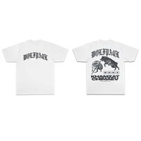 BORZ wolf print cotton UFCT shirt MMA fighting sports wear short sleeves women's sports short sleeves