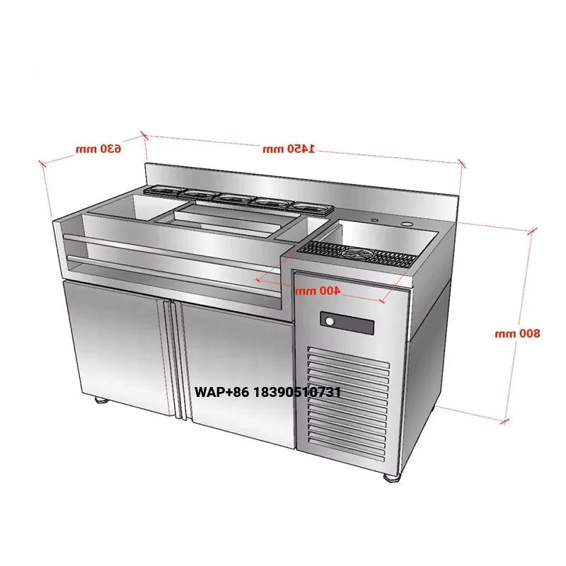 Sale Competitive Pricing Stainless Steel Cocktail bar Station with Drainage Top Commercial Customized bar Station