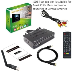 Récepteur ISDB-T Set Top Box Conversor TV numérique HD FTA ISDBT décodeur Tv Tuner débarpour le Brésil Chili Pérou Venezuela