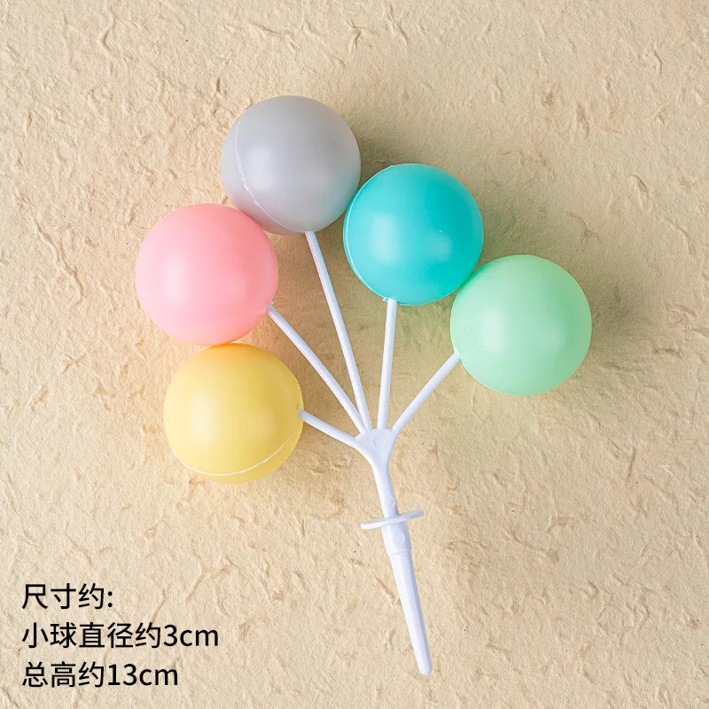 5 قطع من زينة الكيك: أوتار بالونات بلاستيكية ملونة غير صالحة للأكل، كرات مستديرة تحجب الألوان القديمة لتزيين طاولة حلوى أعياد الميلاد #6