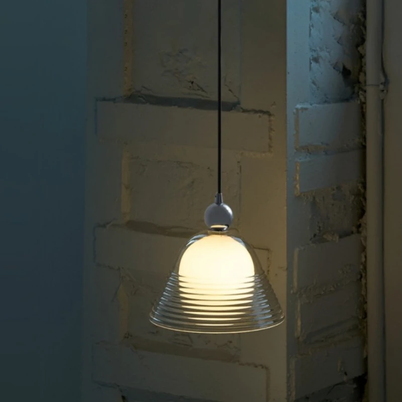 

Modern Sunset Glass Pendant Light for Bedroom Dining Room Living Room with Single Head Design and Simple Glass Shade Lamp