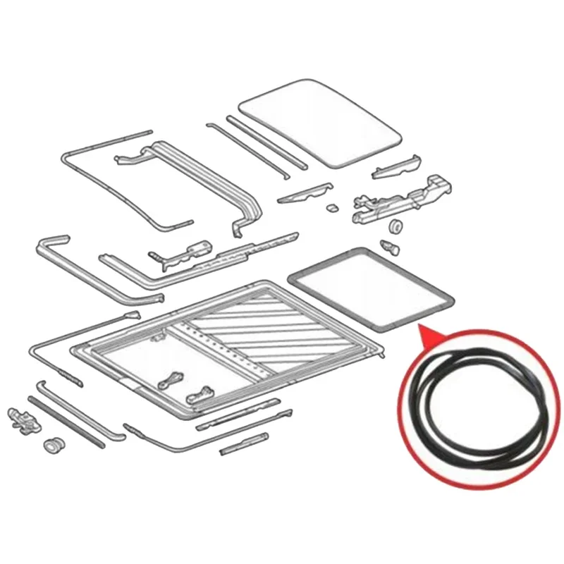 Car Sunroof Window Seal Gasket Rubber Replacement part A1247800298 for Mercedes W124 W201 W202 W203 Length: 278 cm