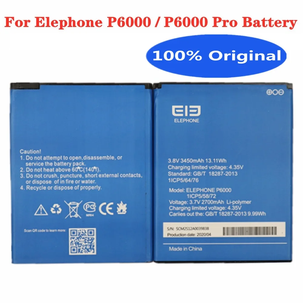 

New 100% Original Battery For Elephone P6000 / P6000 Pro Battery 2700mAh High Quality Mobile Phone Replacement Batteries Bateria