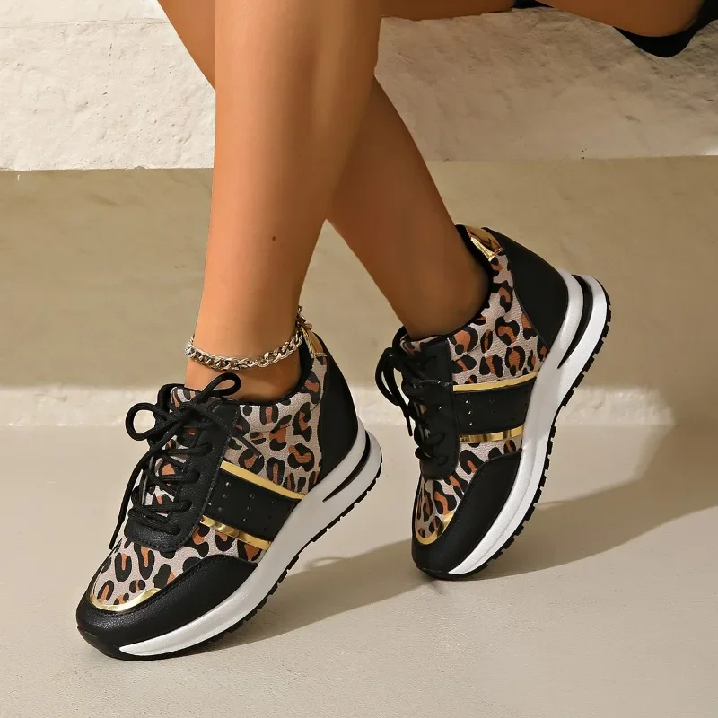 Frauen Jogging Turnschuhe Trendy Leopard Print Mode Komfortable Jogging Casual Tennis Schuhe Sommer Casual Walking Turnschuhe Frauen