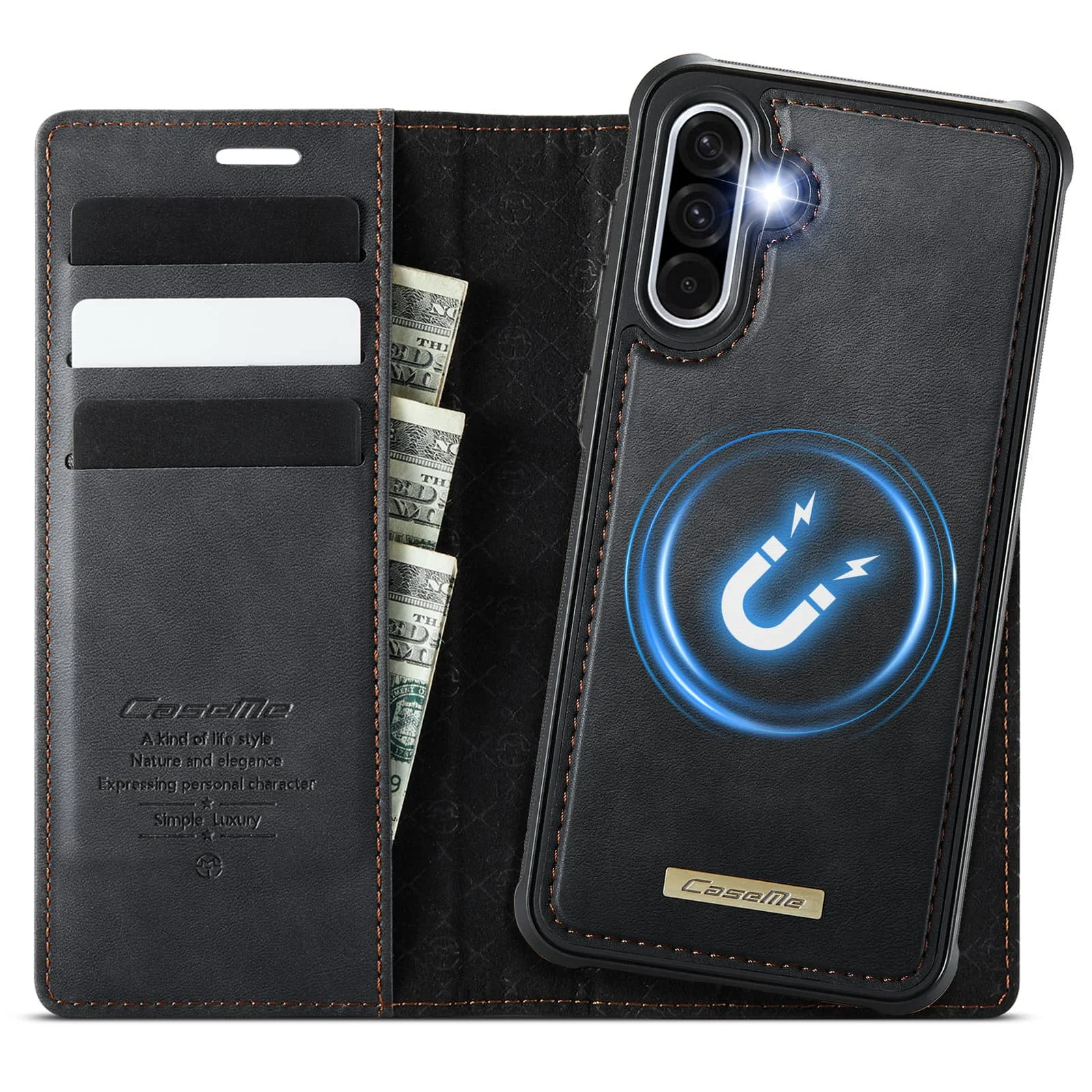 

Для Samsung Galaxy A56 A36 A55 A35 A54 A53 A52 A16 A15 A14 A13 A04S съемный чехол-кошелек, откидная RFID-блокировка из искусственной кожи 2-в-1