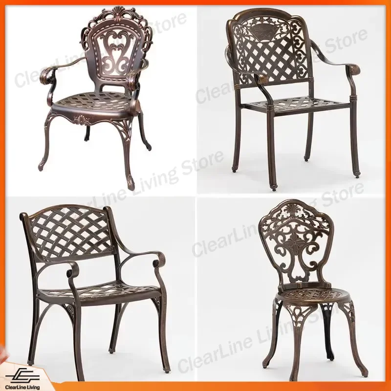 Outdoor Cast Aluminum Garden Table and Chair Set Modern Anti-Corrosion Anti-Rust Balcony Terrace Leisure Furniture