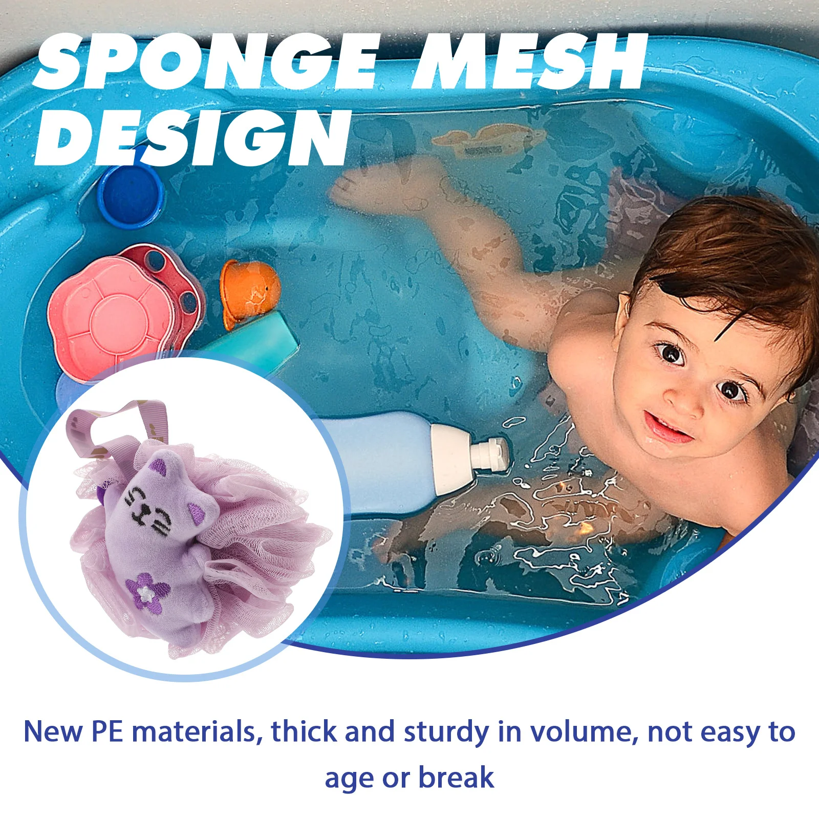 

2Pcs Bath Sponge Cartoon Shower Loofah Soft Body Wash Scrubber Exfoliating Skin Cleaning Bath Ball Shower Loofah