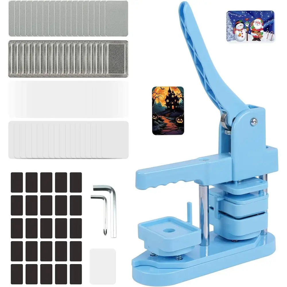 

ridge Magnet Button Maker hine,Pin Maker hine or Rerigerator Magnet, DIY Button Prhine with 100 Pcs ridge Magnet Button Maker Su