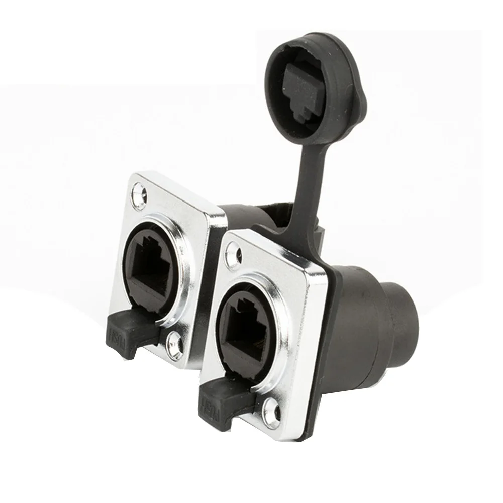 RJ45 Waterproof Network Connector 8P8C Female Panel Mount Sockets RJ45 Ethernet Connector(Style 2)