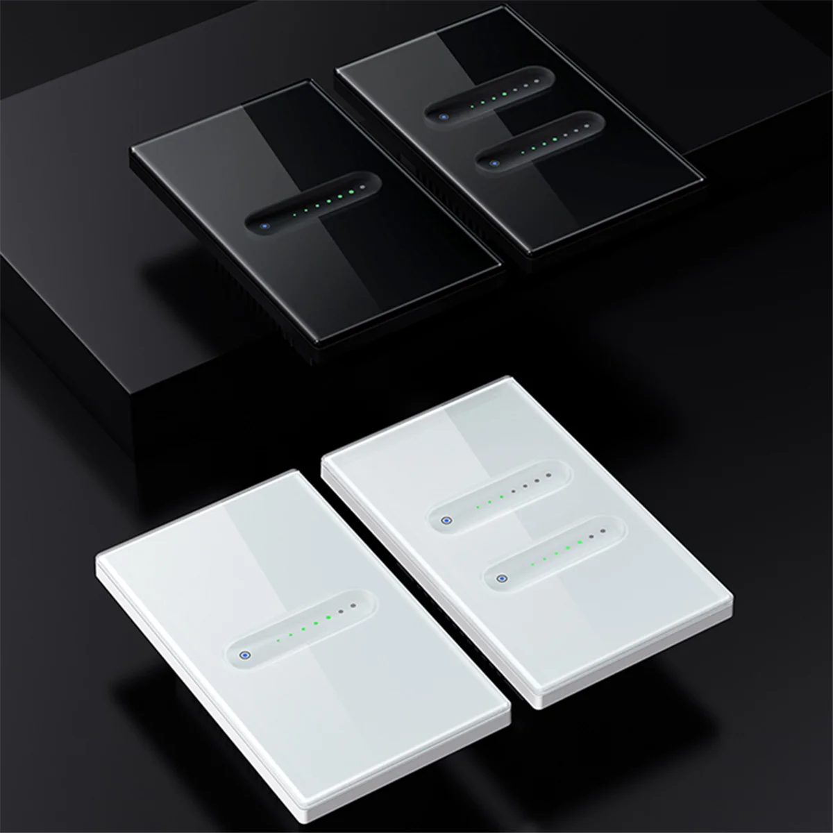 A003 Tuya WiFi الذكية باهتة التبديل 2 عصابة باهتة مفتاح الإضاءة لوحة اللمس APP التحكم عن بعد يعمل مع المنزل ، C