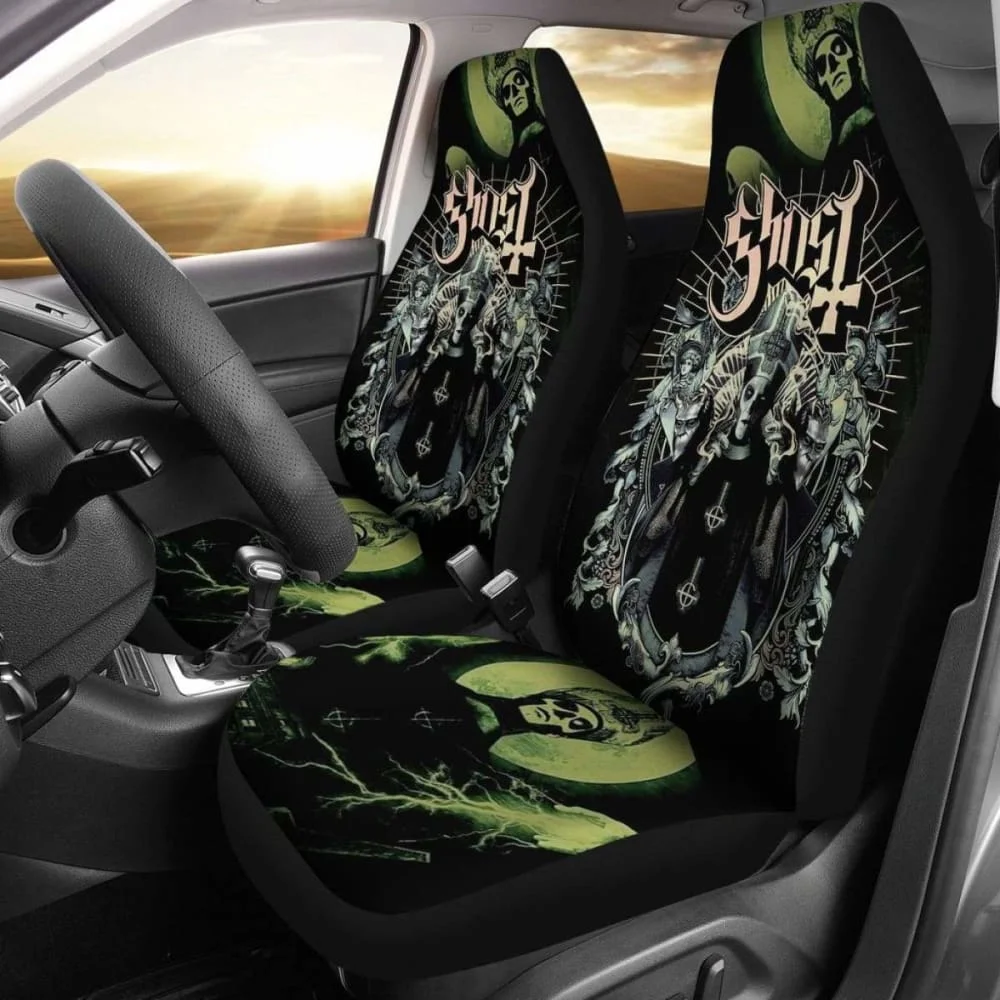 Ghost Car Seat Covers Metal Rock Band Fan Gift Idea 094209,Pack of 2 Universal Front Seat Protective Cover