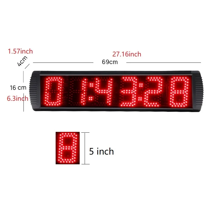 Picture 3: GS6T-5R Single Sided 5 Inch Led Electronic Stopwatch Countdown Timer Digital Running Swimming Race Timing Countup Clock