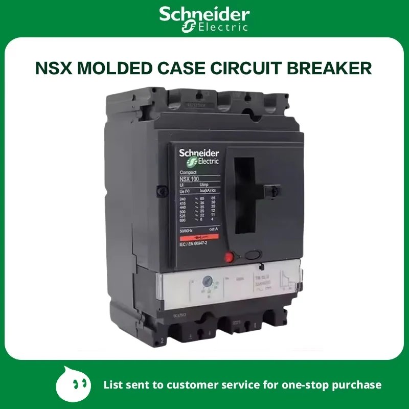 Schneider MCCB 250a 36ka molded case circuit breaker, NSX100F/160N 3P motorized160A 200A 315A 400A 630A 800A 3p