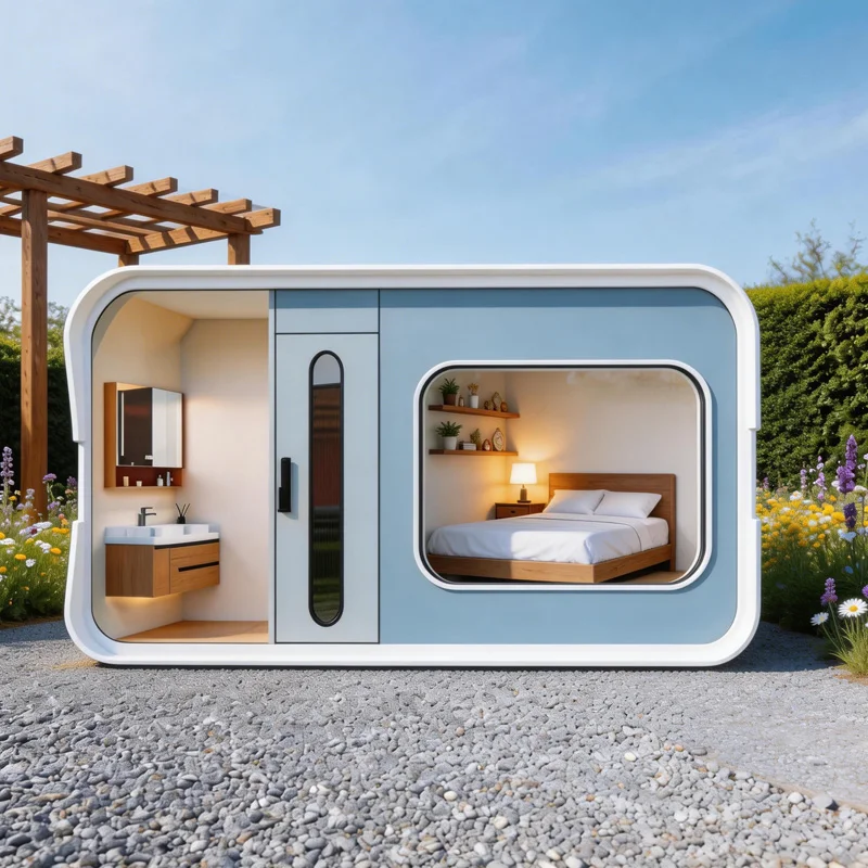 Luxury Aesthetic Modular Steel Apple Cabin Prefabricated Capsule House Outdoor Movable Villa For Hotel Resort