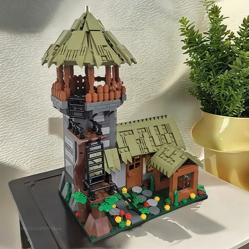 

Креативные соломенные коттеджные MOC, строительные блоки, архитектура, деревенский дом, сборка кирпичей, игрушки, подарок для детей, 1100 шт.