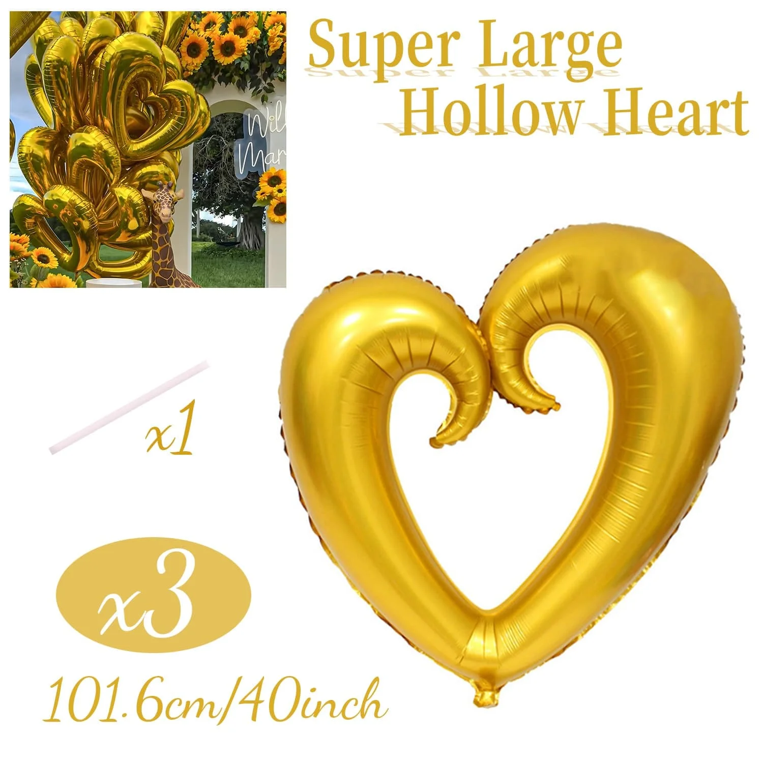36 Zoll Herzförmiger Aluminiumfolienballon mit Haken, Valentinstag, Jahrestag, Geburtstagsdekoration – Detail 4