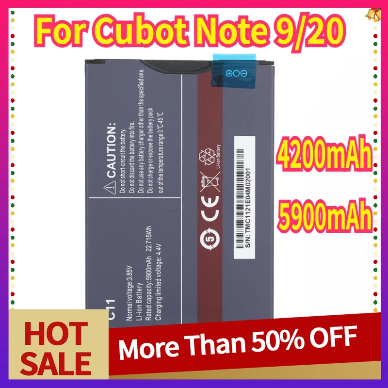 

New For Cubot Note 9 20 Battery 4200/5900mAh High Capacity Replacement Battery