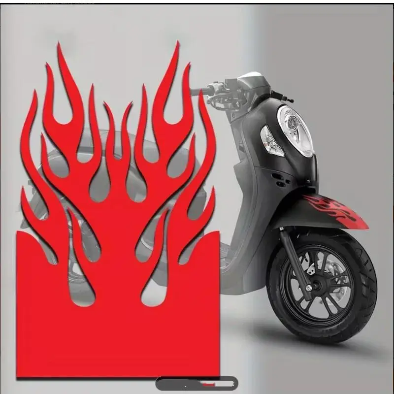 Waterproof Vinyl Motorcycle Flame Fire Sticker Scratch Resistant Decal for Bike Skateboard Phone Case DIY Decor