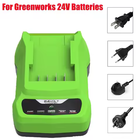 24V Battery Charger Replacement Power Charging Station Compatible with For Greenworks 24V Battery Lithium Battery Rapid Charger
