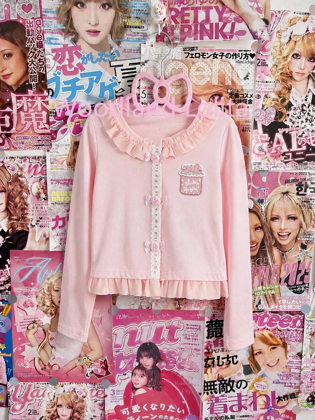 Japanese Autumn Sweet Light Pink Cute Candy Button Long Sleeved Cardigan All Match Mp Jojifuku Soft Girl Blouse Women Y2k Top