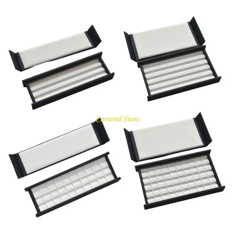 

M4YF Travel Friendly Jewelry Storage Box Set 8 Slots Stone Crystal Collection Organizers