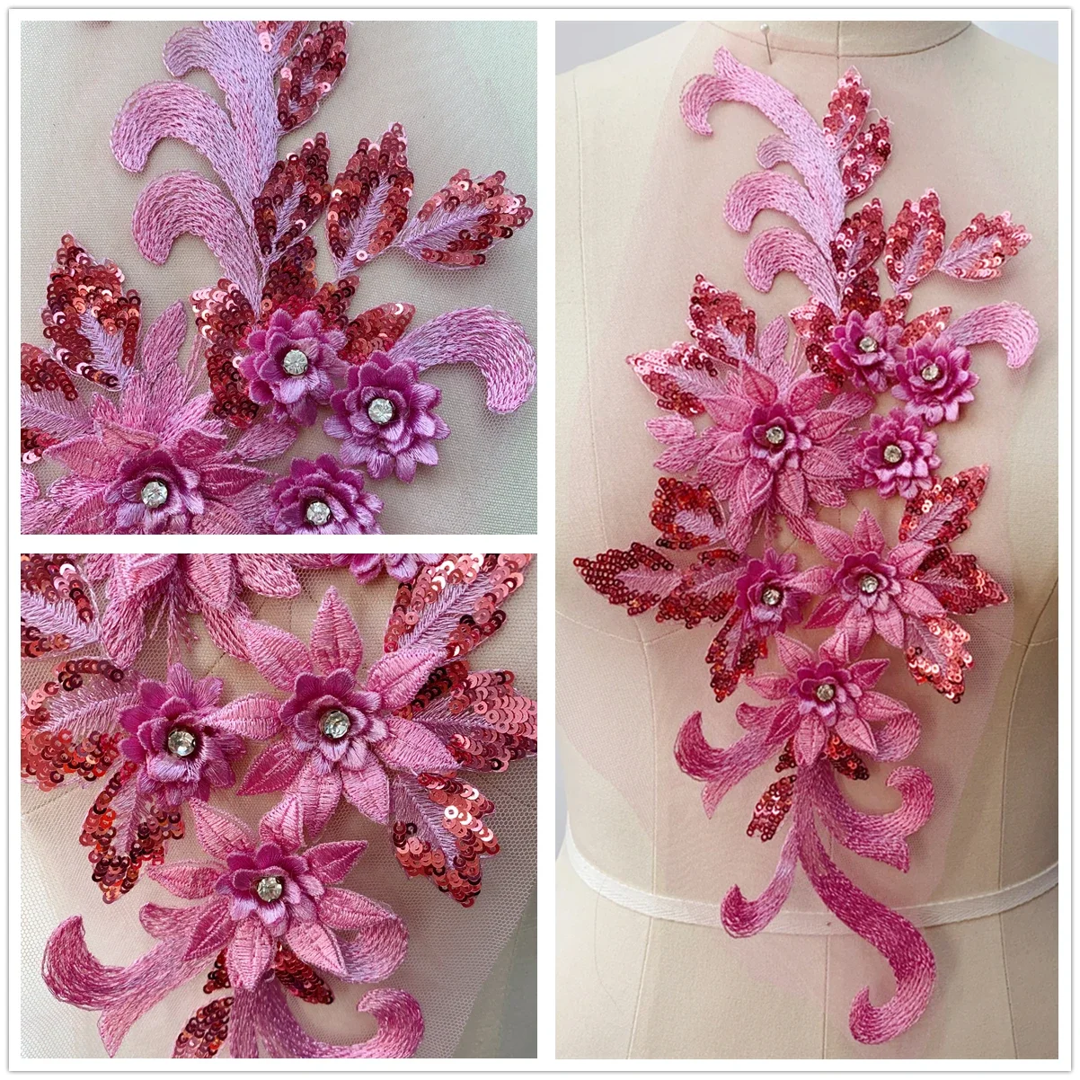 

22 Color 3D Embroidery Lace Colored Material Wedding Dresses, Stage Performance Costumes, Decorative Handicrafts DIY Sewing