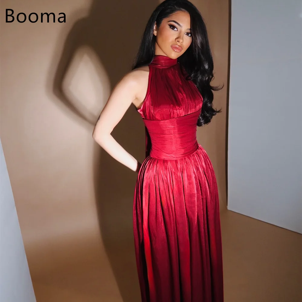 

Booma Shiny A-Line Red Sleeveless Pleat Long Dresses Formal Party Gowns for Women Simple Prom Gown Customize 2025