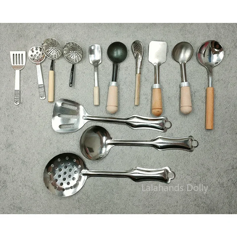 Doll House Mini Kitchen Toy Small Spatula, Spoon, Shovel Miniature Food Play Scene Miniature Furniture Model Accessories