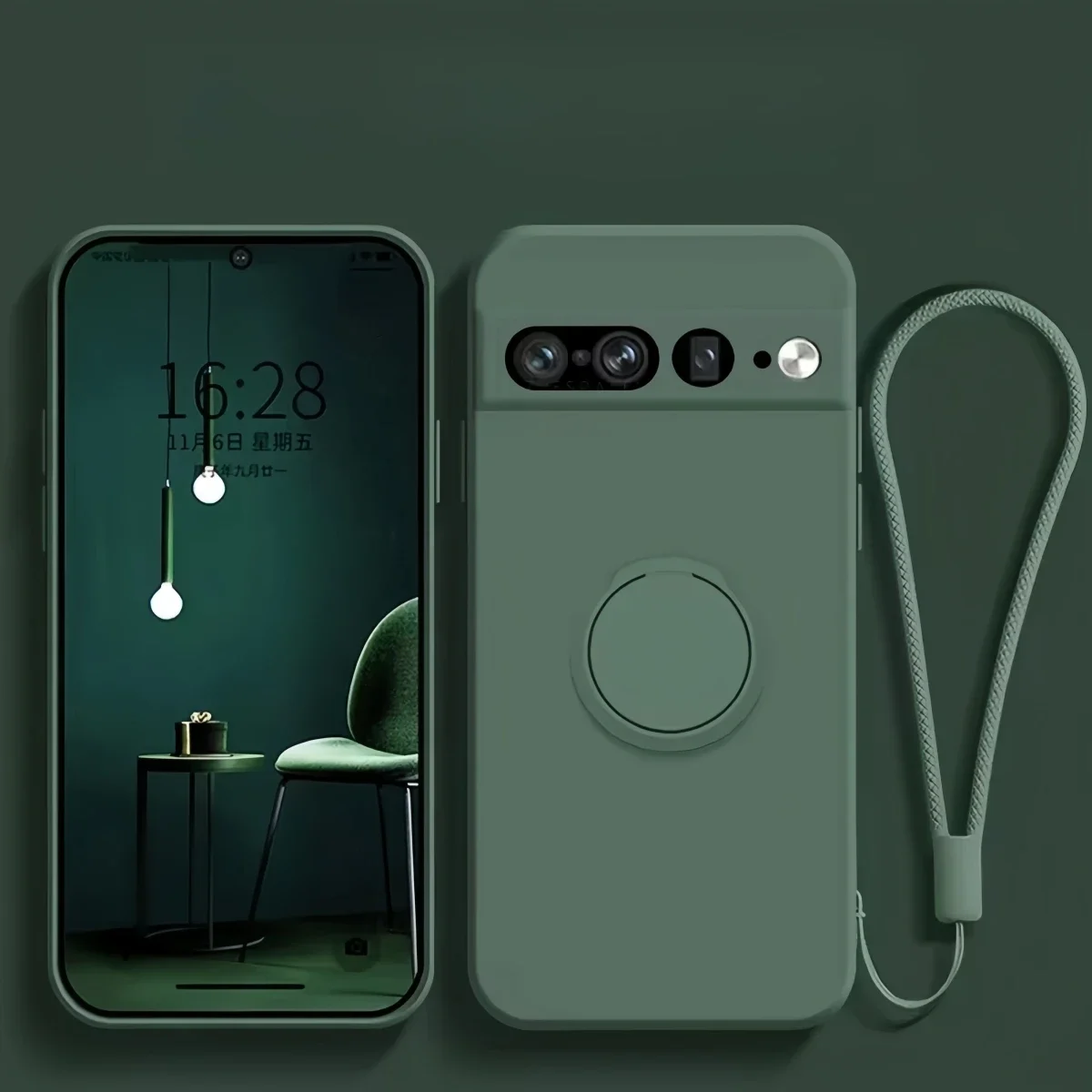Magnetische Ringhouder Stand Vloeibare Siliconen Telefoonhoes voor Google Pixel 10A 10 9 Pro XL 8 7 6 Candy Kleur Stootbestendige Zachte Hoes